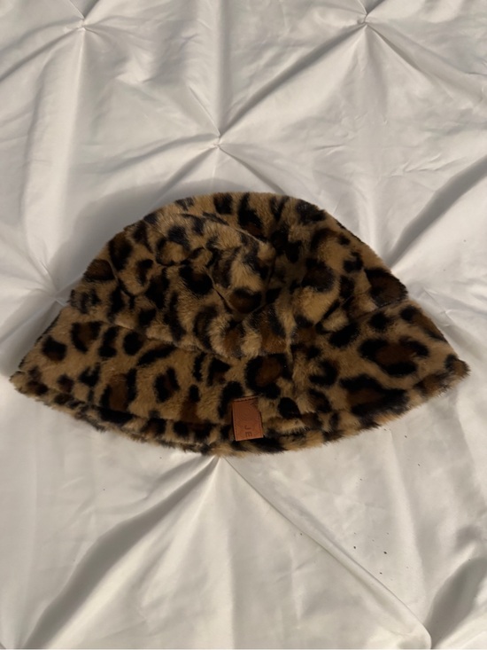 Accessories - Cheetah Animal Print Leopard Faux Fur Bucket Hat - Brown Black